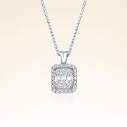 0,15 Karat Baget Pırlanta Kolye - 1