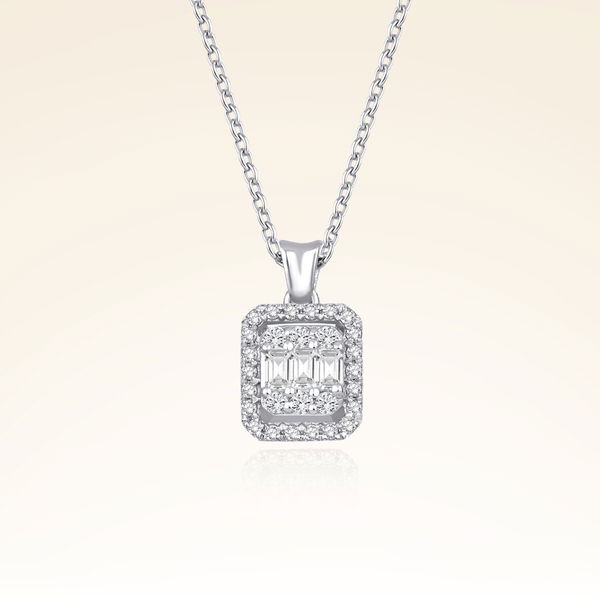 0,15 Karat Baget Pırlanta Kolye - Pare Pırlanta