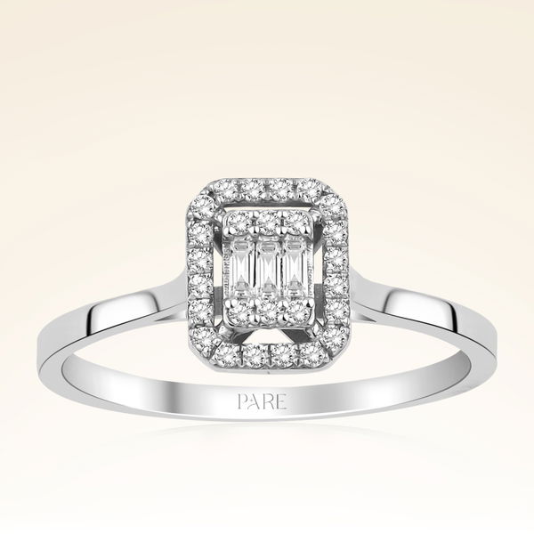 0,18 Karat Baget Pırlanta Yüzük - Pare Pırlanta