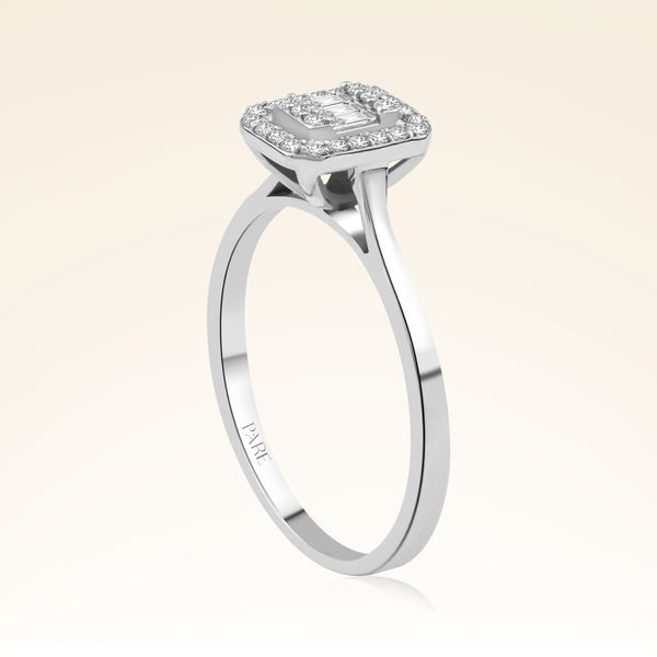 0,18 Karat Baget Pırlanta Yüzük - Pare Pırlanta