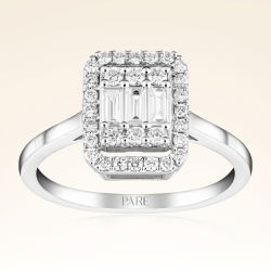 0,47 Karat Baget Pırlanta Yüzük - 1