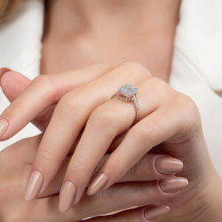 0,47 Karat Baget Pırlanta Yüzük - 6