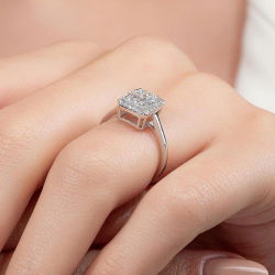 0,47 Karat Baget Pırlanta Yüzük - 7