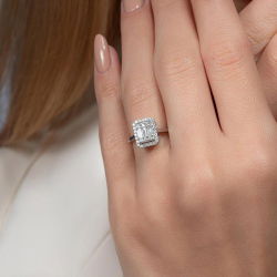 0,47 Karat Baget Pırlanta Yüzük - 5