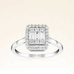 0,47 Karat Baget Pırlanta Yüzük - 1