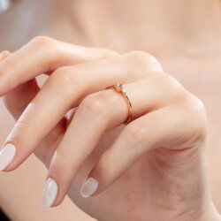 0,05 Karat Baget Pırlanta Yüzük - 4