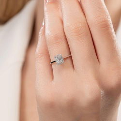 0,15 Karat Baget Pırlanta Yüzük - PR01107 - 2