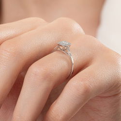 0,19 Karat Baget Pırlanta Yüzük - PR01108 - 4