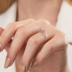 0,19 Karat Baget Pırlanta Yüzük - PR01108 - 3