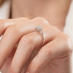 0,27 Karat Baget Pırlanta Yüzük - PR01111 - 4