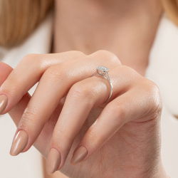 0,27 Karat Baget Pırlanta Yüzük - PR01111 - 3