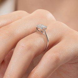 0,33 Karat Baget Pırlanta Yüzük - PR01115 - 4