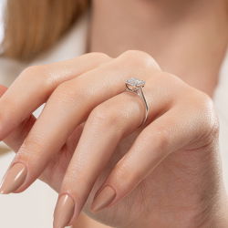 0,33 Karat Baget Pırlanta Yüzük - PR01115 - 3
