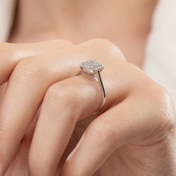 0,41 Karat Baget Pırlanta Yüzük - PR01119 - 4