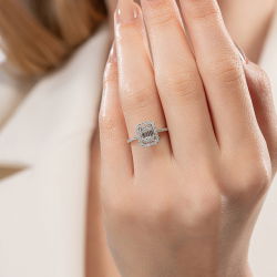 0,51 Karat Baget Pırlanta Yüzük - PR01120 - 2