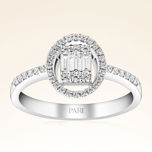 0,38 Karat Kolu Taşlı Baget Pırlanta Yüzük - Pare Pırlanta