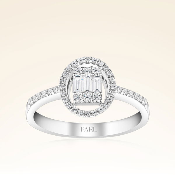 0,38 Karat Kolu Taşlı Baget Pırlanta Yüzük - Pare Pırlanta