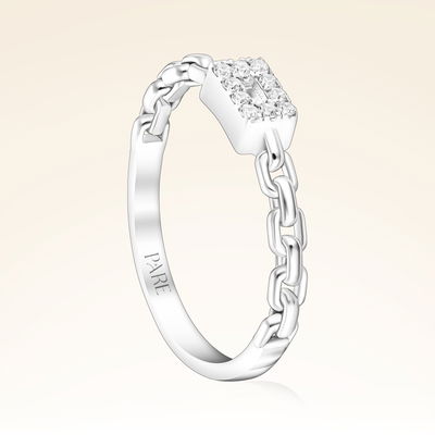 0,12 Karat Zincir Kollu Baget Pırlanta Yüzük - Pare Pırlanta