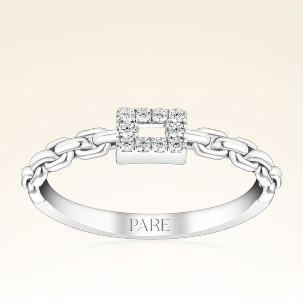 0,12 Karat Zincir Kollu Baget Pırlanta Yüzük - Pare Pırlanta