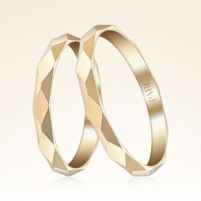 Baklava Desenli Çift Alyans - Pare Pırlanta