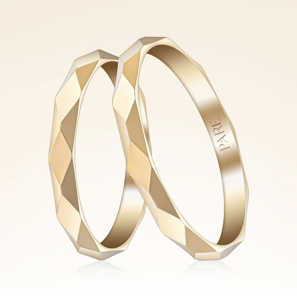 Baklava Desenli Çift Alyans - Pare Pırlanta