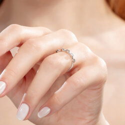 0,09 Karat Fantezi Beştaş Pırlanta Yüzük - 4