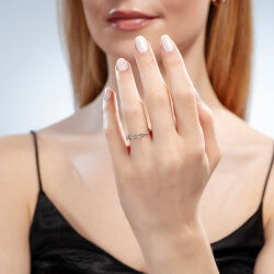 0,09 Karat Fantezi Beştaş Pırlanta Yüzük - 3