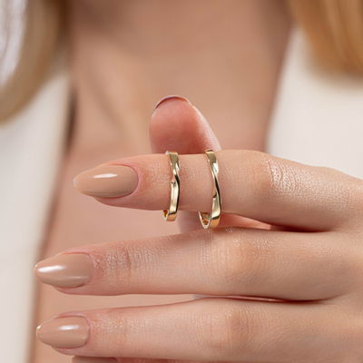 Burgu Çift Alyans - Pare Pırlanta