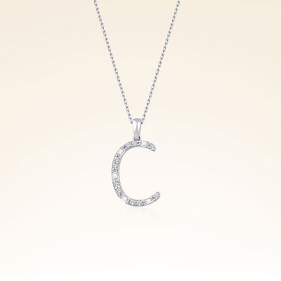 C Harf Pırlanta Kolye - Pare Pırlanta