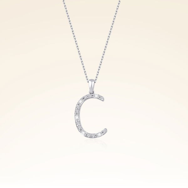C Harf Pırlanta Kolye - Pare Pırlanta
