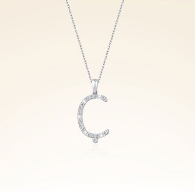 Ç Harf Pırlanta Kolye - Pare Pırlanta