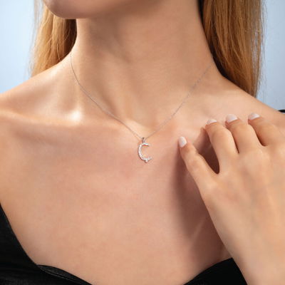 Ç Harf Pırlanta Kolye - Pare Pırlanta