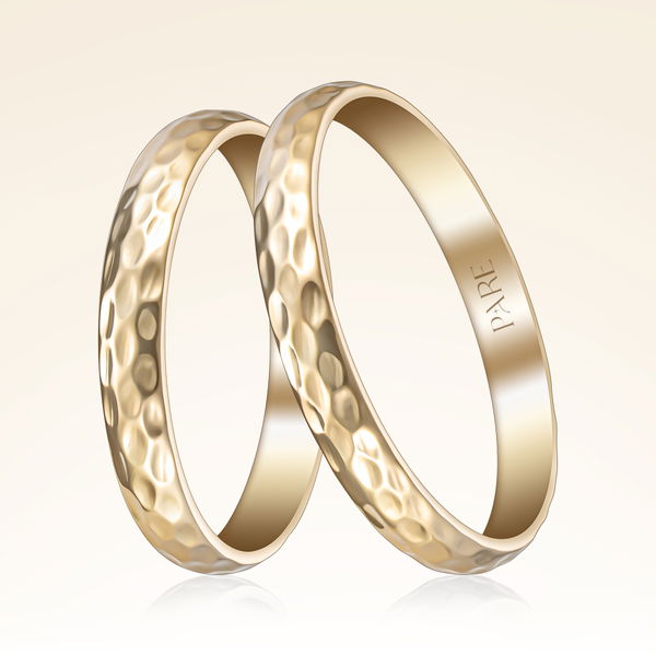 Çekiç Çift Alyans - Pare Pırlanta