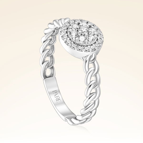 0,27 Karat Zincir Kollu Coronet Pırlanta Yüzük - Pare Pırlanta