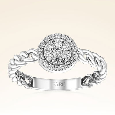 0,27 Karat Zincir Kollu Coronet Pırlanta Yüzük - Pare Pırlanta