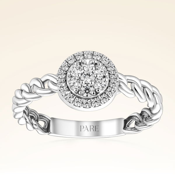 0,27 Karat Zincir Kollu Coronet Pırlanta Yüzük - Pare Pırlanta