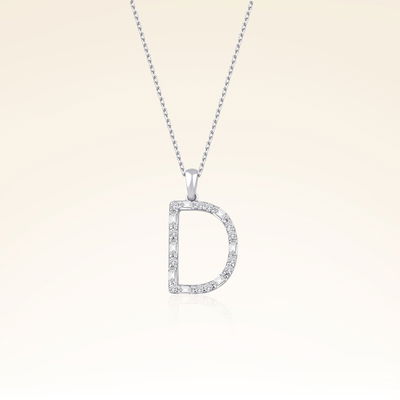 D Harf Pırlanta Kolye - Pare Pırlanta