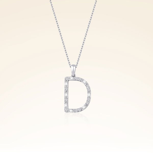 D Harf Pırlanta Kolye - Pare Pırlanta