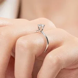 D Renk 0,30 Karat HRD Sertifikalı Tektaş Pırlanta Yüzük - 7