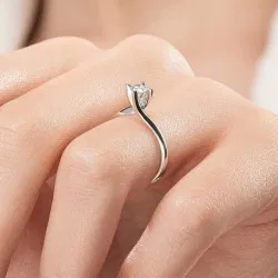 D Renk 0,30 Karat HRD Sertifikalı Tektaş Pırlanta Yüzük - 7