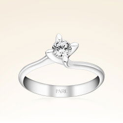 D Renk 0,30 Karat HRD Sertifikalı Tektaş Pırlanta Yüzük - 1