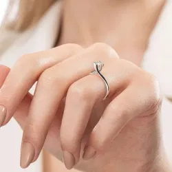 D Renk 0,30 Karat HRD Sertifikalı Tektaş Pırlanta Yüzük - 5