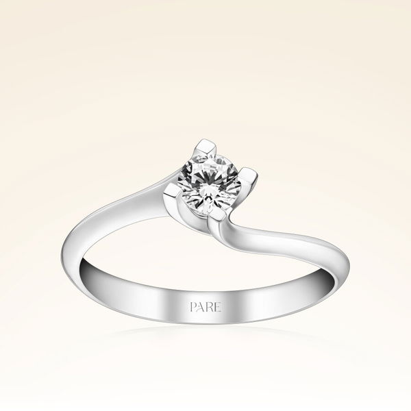 D Renk 0,30 Karat HRD Sertifikalı Tektaş Pırlanta Yüzük - Pare Pırlanta
