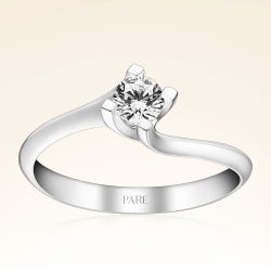 D Renk 0,30 Karat HRD Sertifikalı Tektaş Pırlanta Yüzük - 1