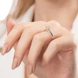 D Renk 0,30 Karat HRD Sertifikalı Tektaş Pırlanta Yüzük - 6