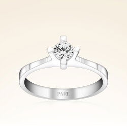 D Renk 0,30 Karat HRD Sertifikalı Tektaş Pırlanta Yüzük - 1