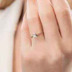 D Renk 0,30 Karat HRD Sertifikalı Tektaş Pırlanta Yüzük - 5