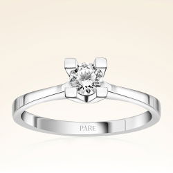 D Renk 0,40 Karat HRD Sertifikalı Tektaş Pırlanta Yüzük - 1