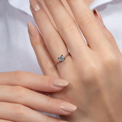 D Renk 0,40 Karat HRD Sertifikalı Tektaş Pırlanta Yüzük - 5