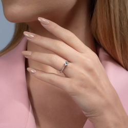 D Renk 0,40 Karat HRD Sertifikalı Tektaş Pırlanta Yüzük - 4